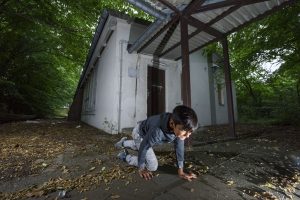 Stanko, from Serbia, pretends to be a fox scouting the area around this abandoned workshop.