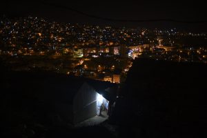 Velles at night seen from Medina's hut.